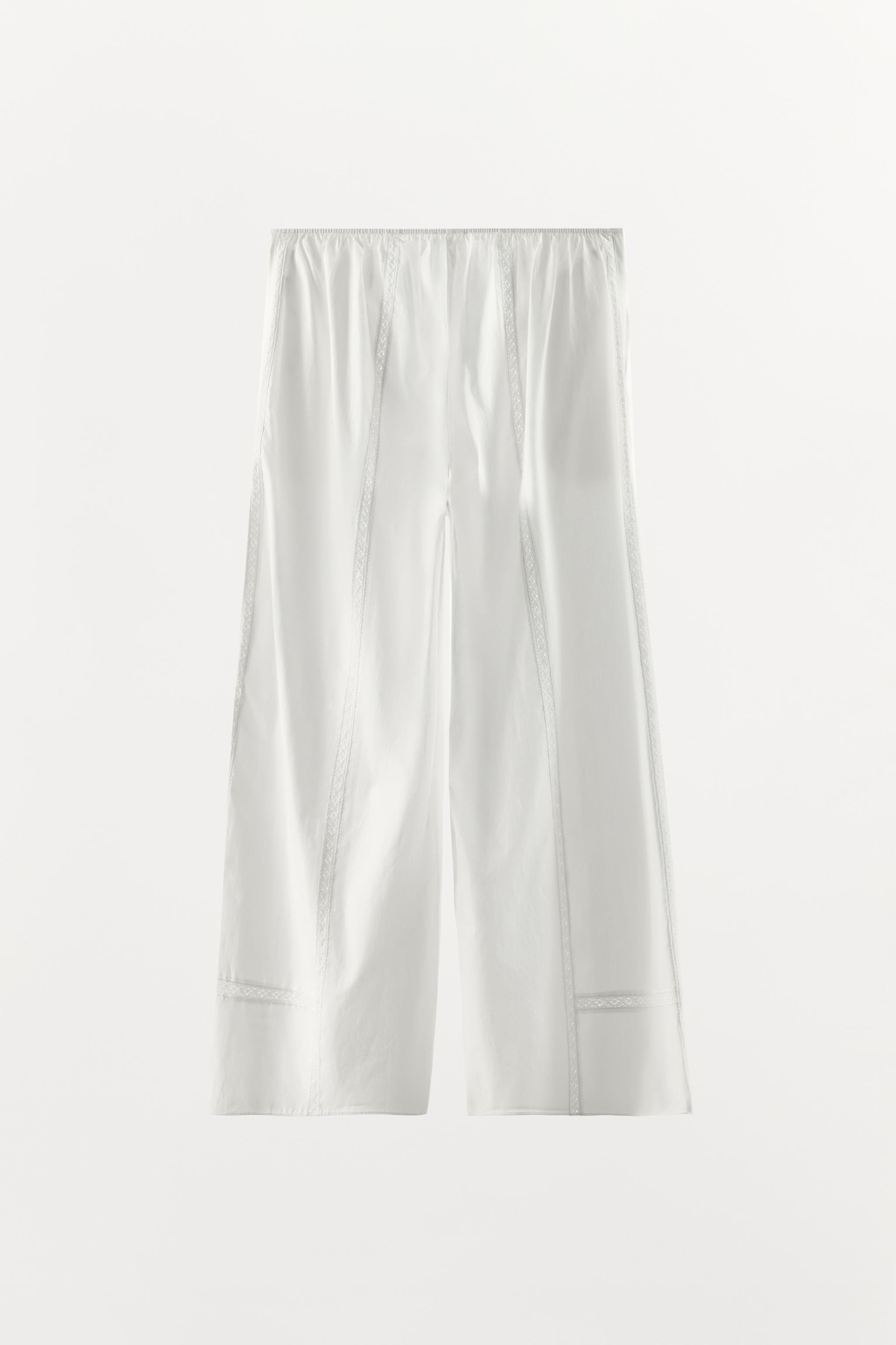 PANTALON 100% COTON DENTELLE